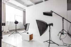 Various type of strobe lights in product photography location