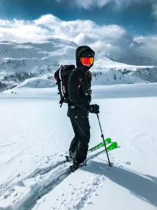 Man riding ski-boards
