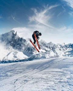 Edited photo of Person Skiing on Snowfield
