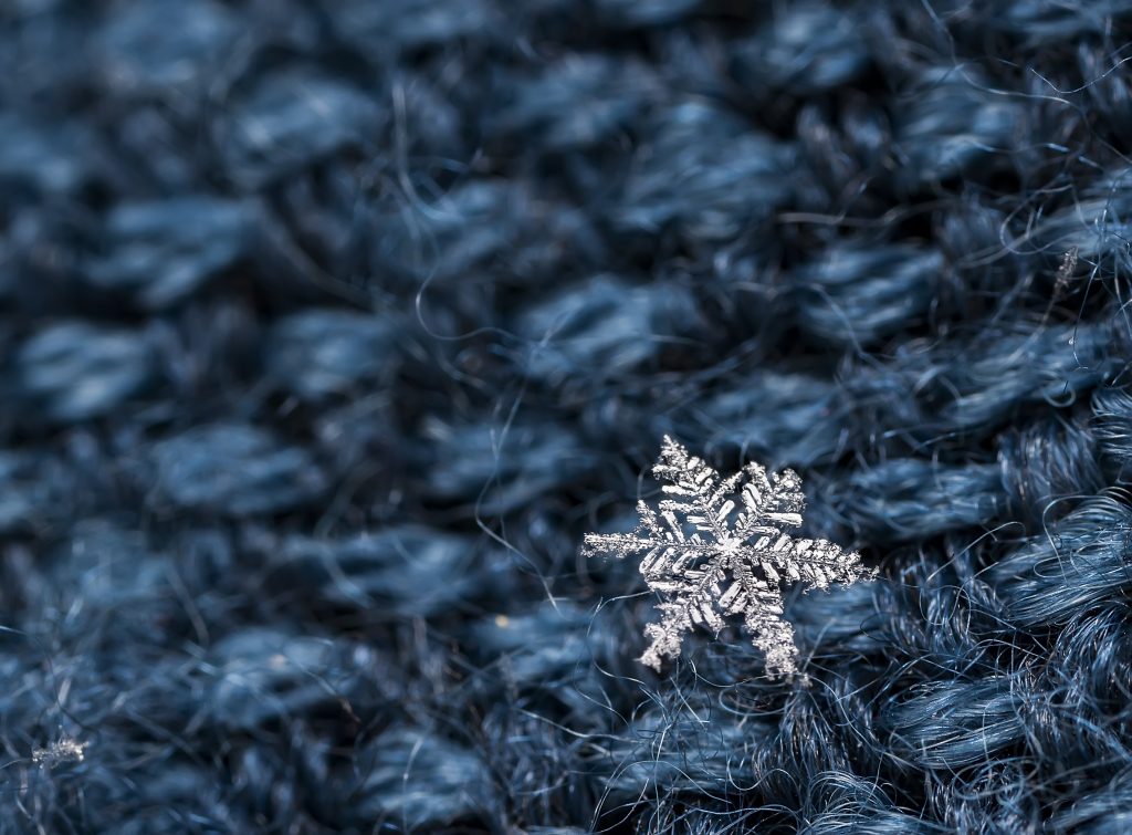 macro of snowflake crystals