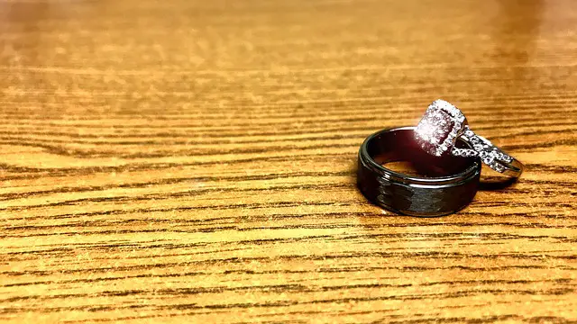 A ring shines brightly from the light of softbox