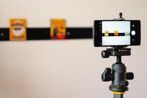 Taking plastic cover product photos using a tripod
