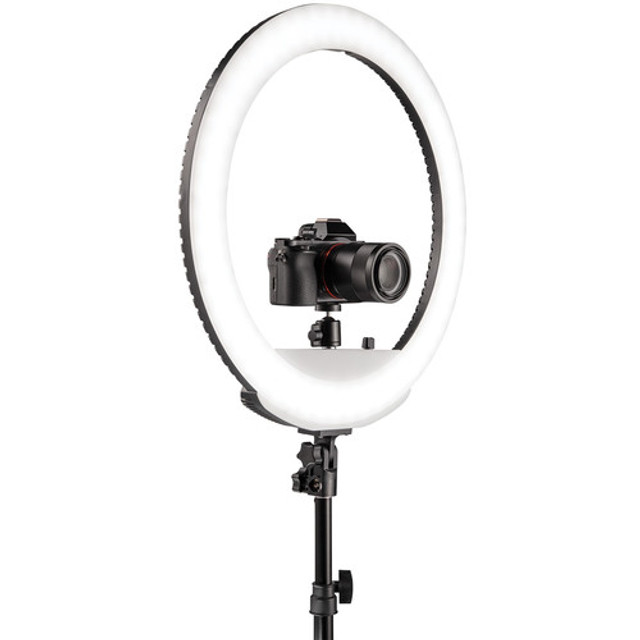 An on-camera ring light from the brand Westcott