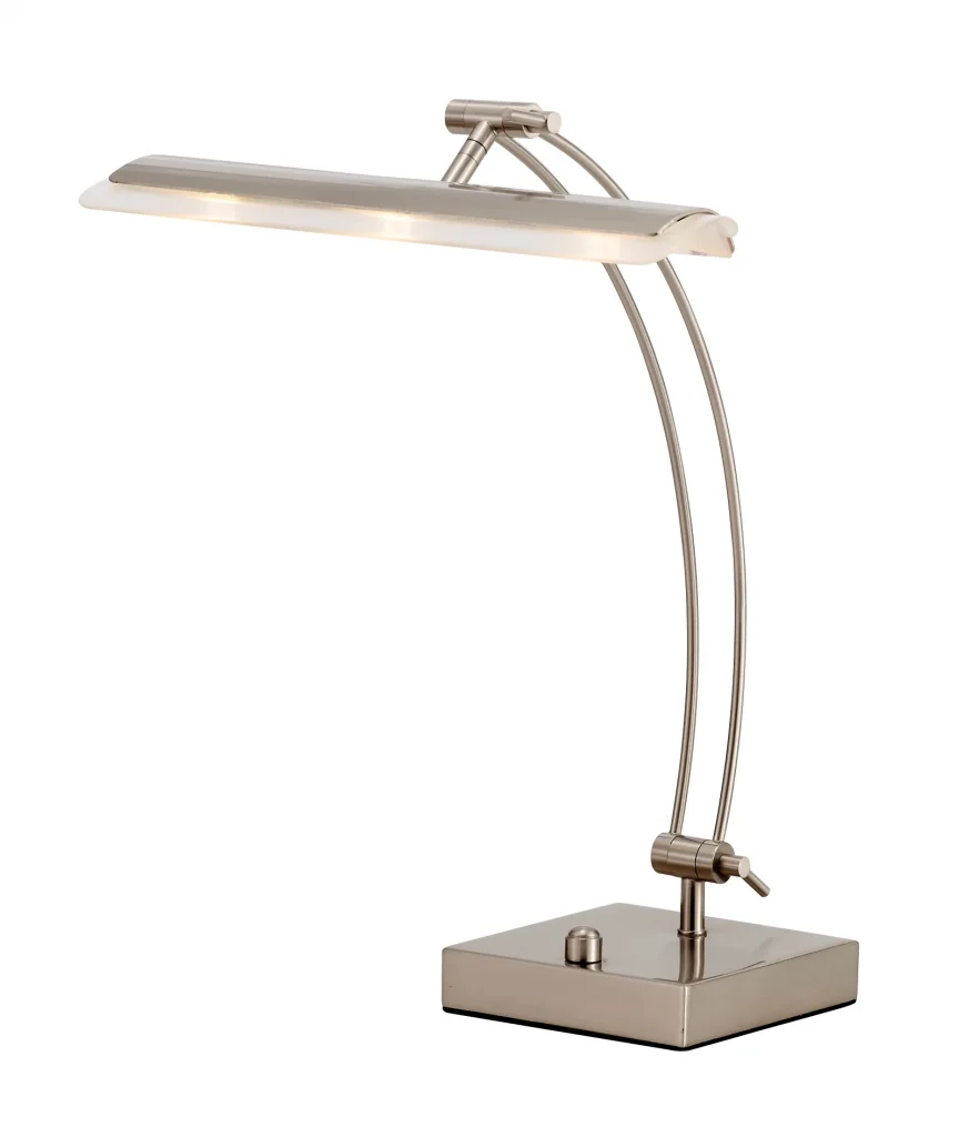 A desk lamp with a wide angle LED
