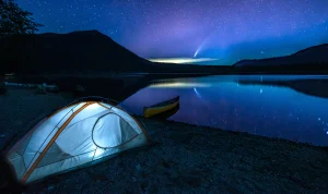Nice view with night camping well edited photo