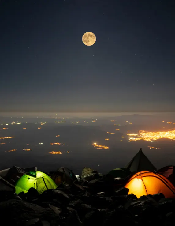 night camping photography