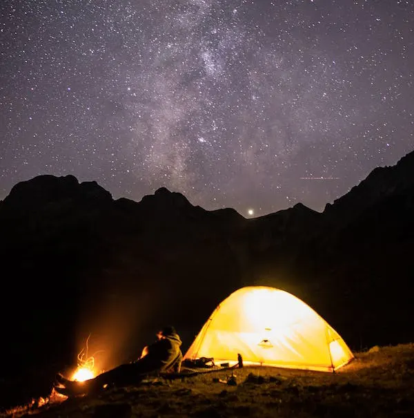 night time camping photography