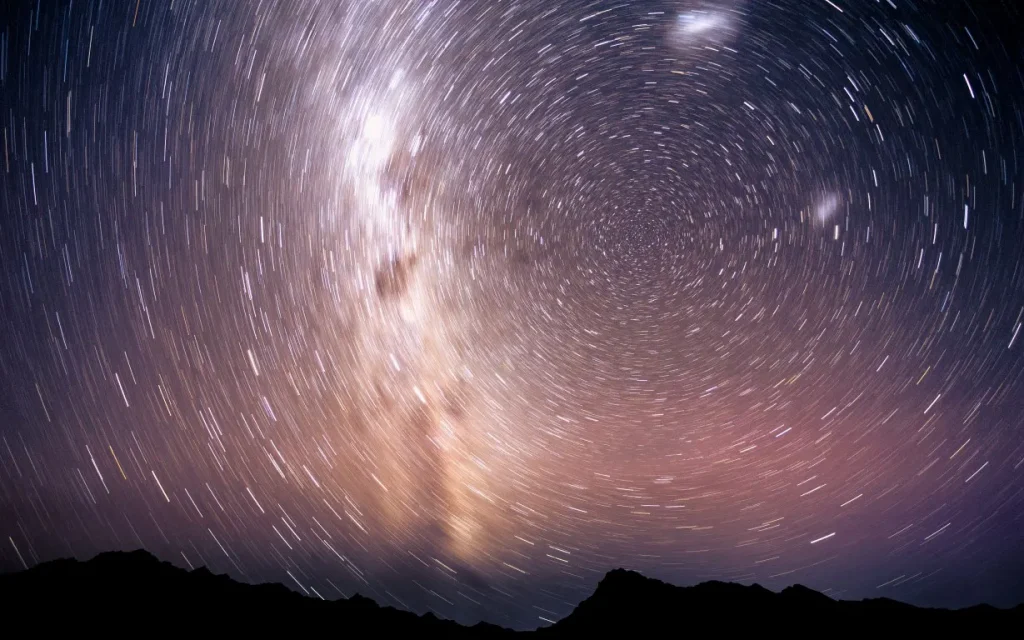 Timelapse starry night in the sky