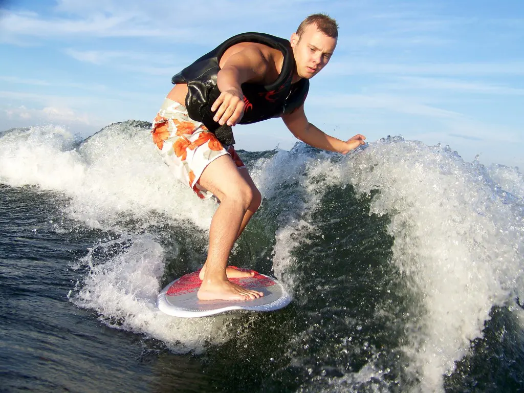 Man surfing on ocean waves