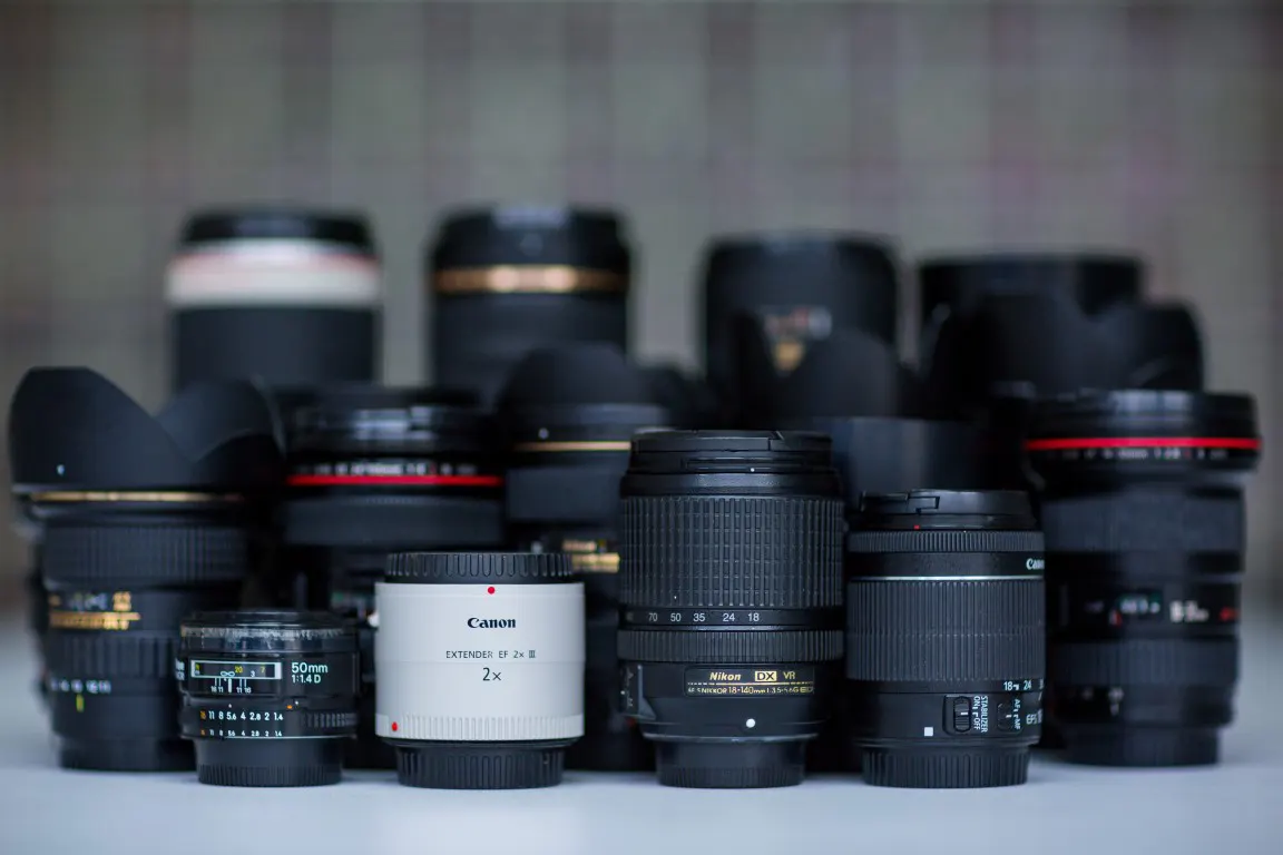 A photograph of a collection of lenses