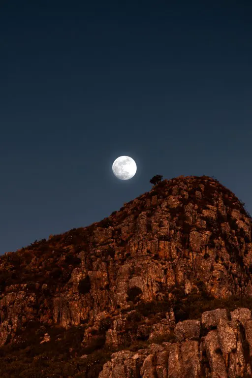shot of moon using telephoto lens
