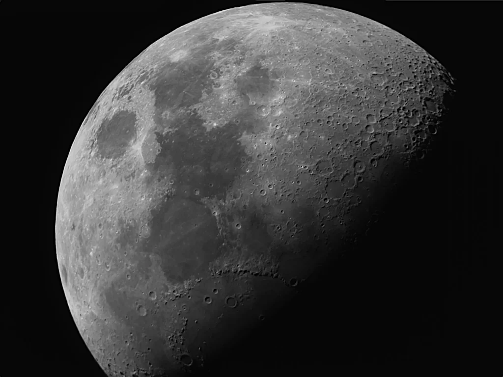a shot of the moon with sharp and detailed