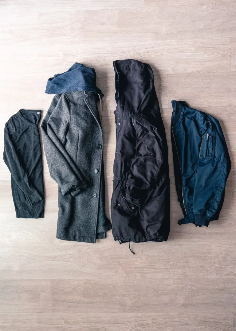 Flat Lay of Jackets for one person