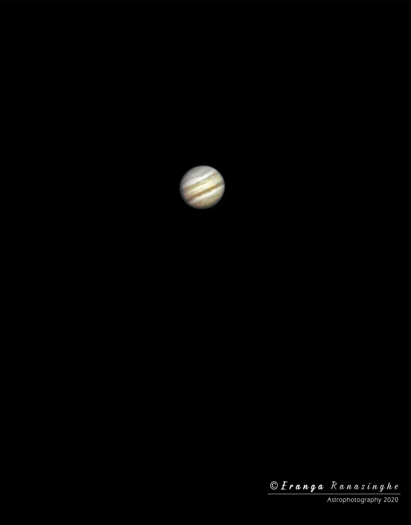 A photo of Jupiter captured by Mr.Eranga using a DSLR 