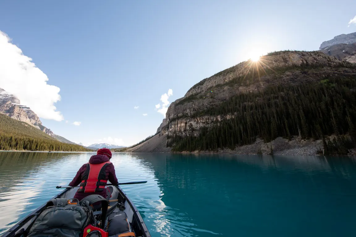A landscape shot was taken from a kayak