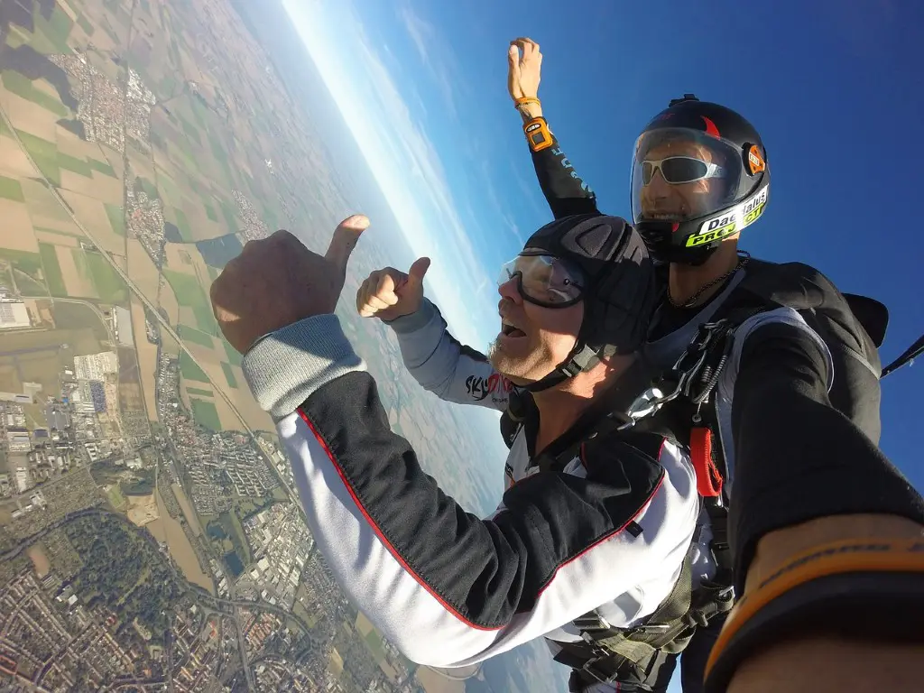 During the skydiving