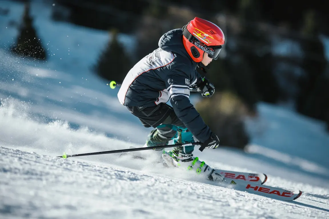 Ski racing action shot